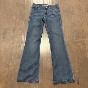 Rewash Jeans Womens 7 28 Blue Low Rise Flare Denim Stretch Distressed Raw Hem